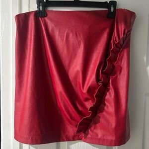 Elegant Red Ruffled Women's Skirt